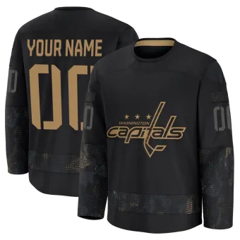 Men's Custom Washington Capitals 2024 Military Appreciation Practice Jersey - Black Premium