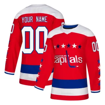 Men's Custom Washington Capitals Alternate Jersey - Red Authentic