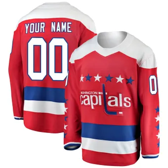 Men's Custom Washington Capitals Alternate Jersey - Red Breakaway