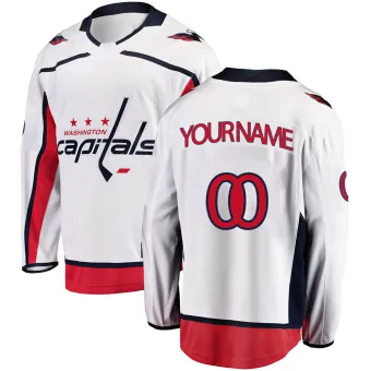 Men's Custom Washington Capitals Away Jersey - White Breakaway