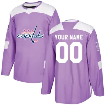 Men's Custom Washington Capitals Fights Cancer Practice Jersey - Purple Authentic