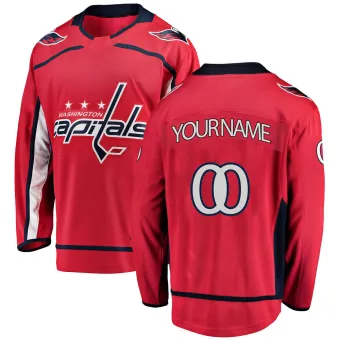 Men's Custom Washington Capitals Home Jersey - Red Breakaway
