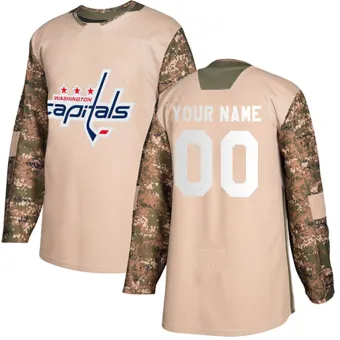 Men's Custom Washington Capitals Veterans Day Practice Jersey - Camo Authentic