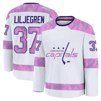 Men's Timothy Liljegren Washington Capitals 2024 Hockey Fights Cancer Practice Jersey - White Premium
