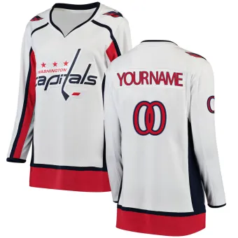 Women's Custom Washington Capitals Away Jersey - White Breakaway