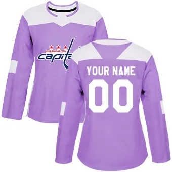 Women's Custom Washington Capitals Fights Cancer Practice Jersey - Purple Authentic