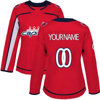 Women's Custom Washington Capitals Home Jersey - Red Authentic