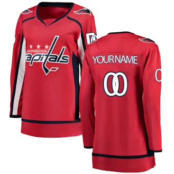 Women's Custom Washington Capitals Home Jersey - Red Breakaway