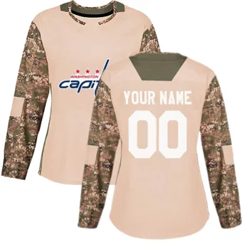 Women's Custom Washington Capitals Veterans Day Practice Jersey - Camo Authentic