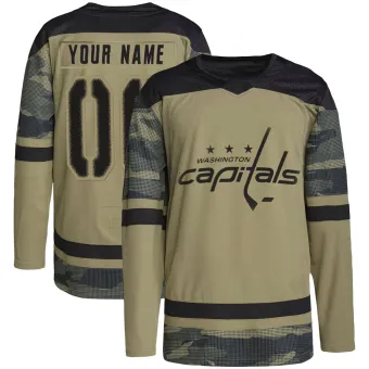 Youth Custom Washington Capitals Military Appreciation Practice Jersey - Camo Authentic