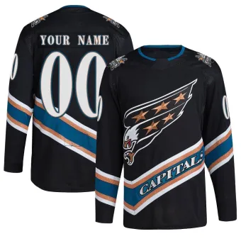 Youth Custom Washington Capitals Reverse Retro 2.0 Jersey - Black Authentic