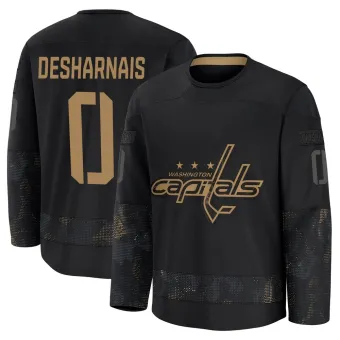 Youth Vincent Desharnais Washington Capitals 2024 Military Appreciation Practice Jersey - Black Premium